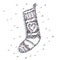 A lot of people form Christmas Boots, children`s drawing . 3d rendering.