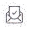 A lot of people form letter, check mark, icon . 3d rendering.