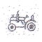 A lot of people form tractor, farming, icon . 3d rendering.