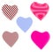 Lot of red, blue striped hearts