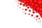 Lot of red hearts on a white background. Isolated. Mother`s Day, Valentine`s Day background.