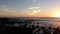 Lot of rocks in the ocean, famous beach in Uruguay Punta negra sunset