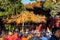 A lot of tourists inside of the Forbidden City, the main buildings of the former royal palace of Ming dynasty and Qing dynasty in