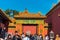 A lot of tourists inside of the Forbidden City, the main buildings of the former royal palace of Ming dynasty and Qing dynasty in