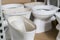 Lot of white toilets in hardware store, plumbing department