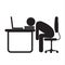 Lot of work, man fell asleep at the table.Icon design