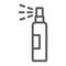 Lotion spray line icon, hairdressing and sprayer, bottle spray sign, vector graphics, a linear pattern on a white