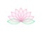 Lotous flower in pink color. Lotos flower in trendy flat design