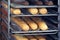 Lots of bread on the store window in Istanbul bakery