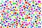 Lots of bright colourful hand drawn paint dots.