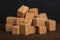 Lots of caster sugar cubes in a pile