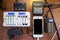Lots of charger devices as mobile, rechargable batteries, camera
