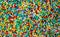 Lots of colorful fusible plastic beads used for arts and craft