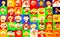 Lots of colorful happy children children\\\'s kids faces painted on tiles