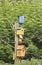 Lots of colorful wooden birdhouses on a tree