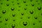 Lots of green smiling big and small smileys