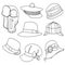 Lots of Hats Line Style Drawing 02