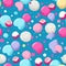 Lots Of Ice Cream Balls. Seamless Background. Generative AI