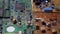 Lots Old Boards with Radio Components, Transistors, Chips, Resistors, Capacitor