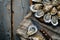 lots of oysters on a plate, in the style of nature-based patterns,