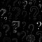 Lots of question marks on blackboard, seamless pattern