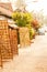 Lots sheet of rice paper on bamboo racks for natural drying on the street of Luang Prabang, Laos