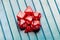 Lots of simple red RPG game dice, polyhedral dice set for role playing games and scenarios, top view. Dices group closeup