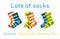 Lots of socks hand drawn watercolor illustration with pairs for Down syndrome day
