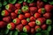 Lots of strawberries. Strawberry harvest close-up. AI Generated