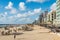 Lots tall skylines and luxury hotels along the Tel Aviv beach in Israel