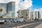 Lots tall skylines and luxury hotels along the Tel Aviv beach near the Sir Charles Clore park in Tel Aviv, Israel