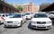 Lots of white taxis