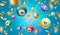 Lottery balls 3d vector bingo, lotto or keno games