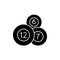 Lottery balls black glyph icon