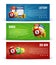 Lottery banners with realistic icons balls coins ticket