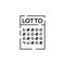 Lottery bingo cage line icon concept. Lottery bingo cage flat vector symbol, sign, outline illustration