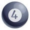 Lottery black sphere icon, cartoon style