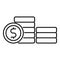 Lottery coins icon outline vector. Money gold casino