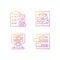 Lottery conduction gradient linear vector icons set