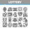 Lottery Gambling Game Collection Icons Set Vector
