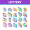 Lottery Gambling Game Isometric Icons Set Vector