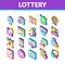 Lottery Gambling Game Isometric Icons Set Vector