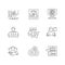 Lottery games types linear icons set