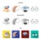 Lottery, hearing aid, tonometer, glasses.Old age set collection icons in cartoon,flat,monochrome style vector symbol