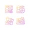 Lottery-like gambling games gradient linear vector icons set