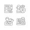 Lottery-like gambling games linear icons set