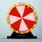 Lottery online casino fortune wheel in golden circle with red an