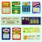 Lottery ticket vector lucky bingo card win chance lotto game jackpot set illustration lottery gaming tickets isolated on