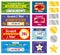Lottery tickets of scratch and win with effect from marks. Vector set