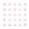 Lottery types gradient linear vector icons set